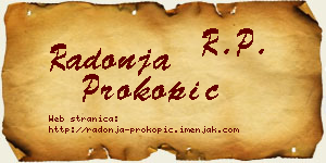 Radonja Prokopić vizit kartica